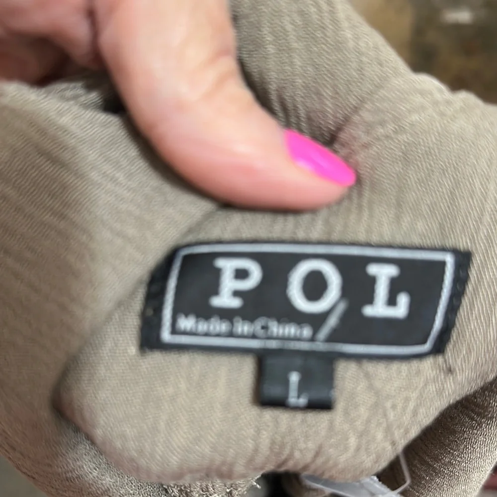 POL Olive Green Sleeveless Romper with‎ Tassels